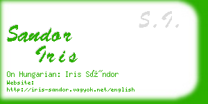 sandor iris business card